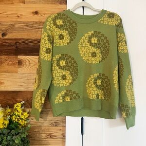 NWT Witty Fox Floral Ying Yang Sweater